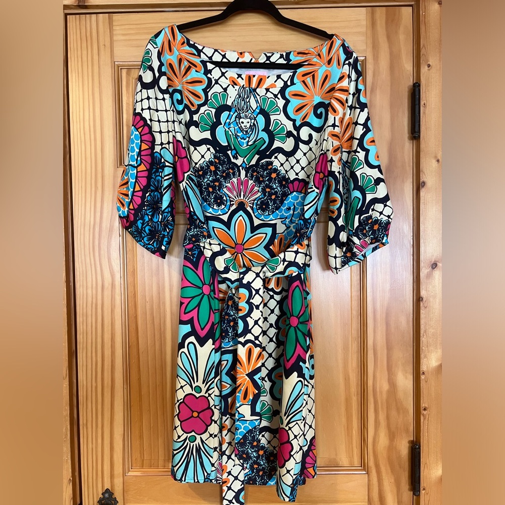 Lillypalooza Sandpiper silk dress size 14